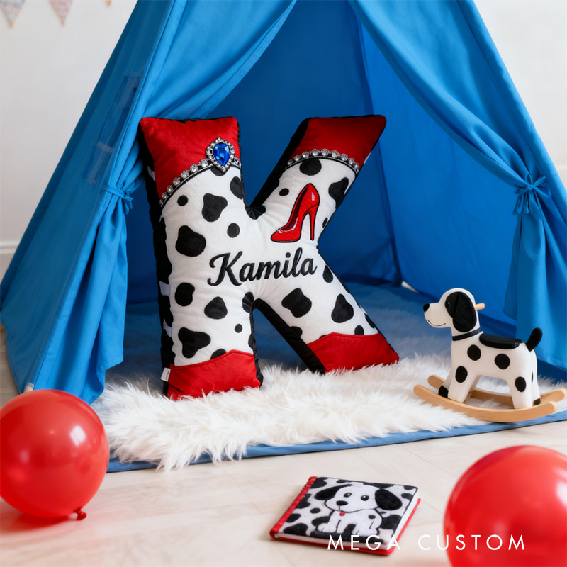 Personalized Graphic 3D Print Vintage Cartoon Movie Alphabet Shaped Pillow for Cartoon Lovers Initial Pillow Christmas Gift for Kids