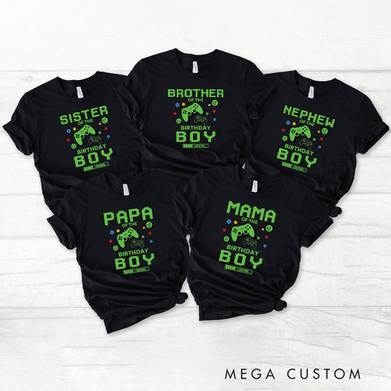 Personalized Gamer Birthday Shirt Custom Matching Family Birthday Shirts Video Game Birthday Theme Gift for Game Geek Lover