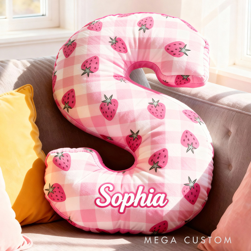 Personalized Letter Pillow Graphic 3D Print Cottage Core Custom Name Pillow Gift for Kids Gardening Lovers Gift 