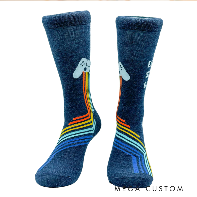 Personalized Eat Sleep Game Video Gamer Sock Do Not Disturb Funny Socks Gifts for Him Game Geek Lover