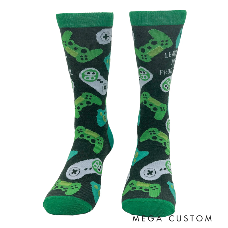 Personalized Leave It to the Professionals Video Gamer Sock Do Not Disturb Funny Socks Gifts for Him Game Geek Lover