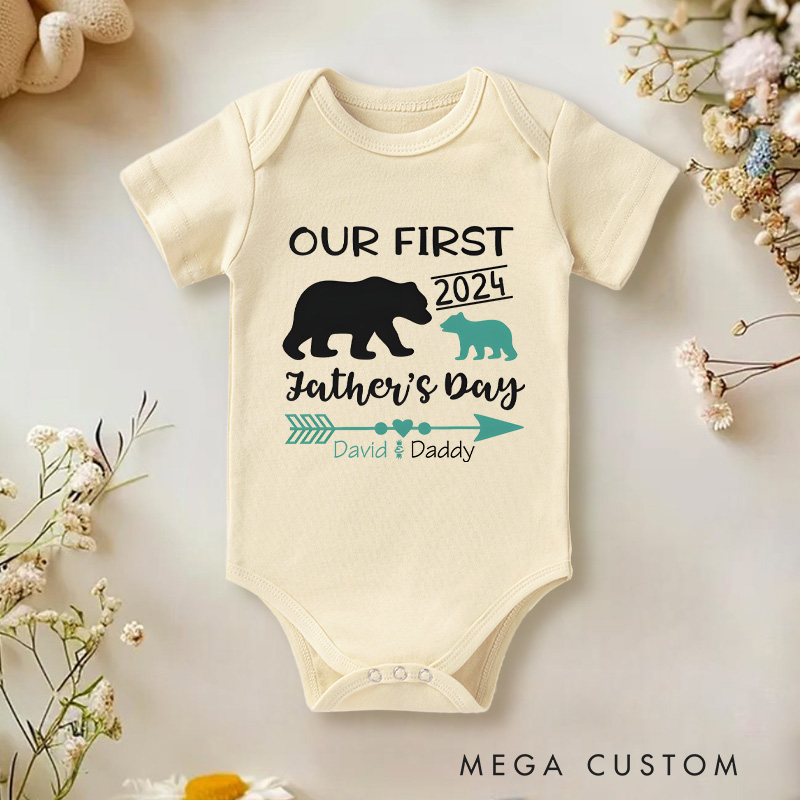 Personalized with Name and Year First Father's Day Gift from Baby