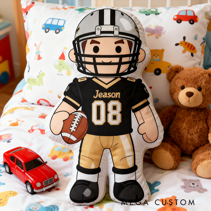 Personalized Football Player Pillow with Your Name and Number The Ultimate Gift for Little Fans