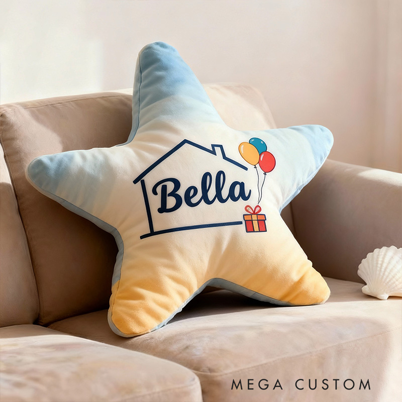 Personalized Star-Shaped Pillow for Kids Custom Name Soft Plush Decorative Throw for Bedroom Playroom Gift Christmas Gifts