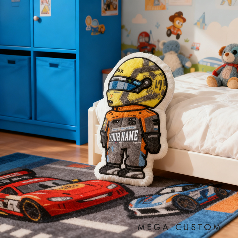 Personalized Vehicle Racing Driver Shaped Pillow with Custom Name Unique Gift for Racing Fans