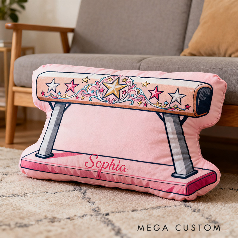 Personalized Gymnastic Balance Beam Shaped Pillow for Gynamstic Lovers Pillow Christmas Gift for Kids