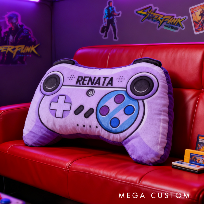 Personalized Game Controller Pillow Funny Kid Gamer Pillow Gift for Geek Game