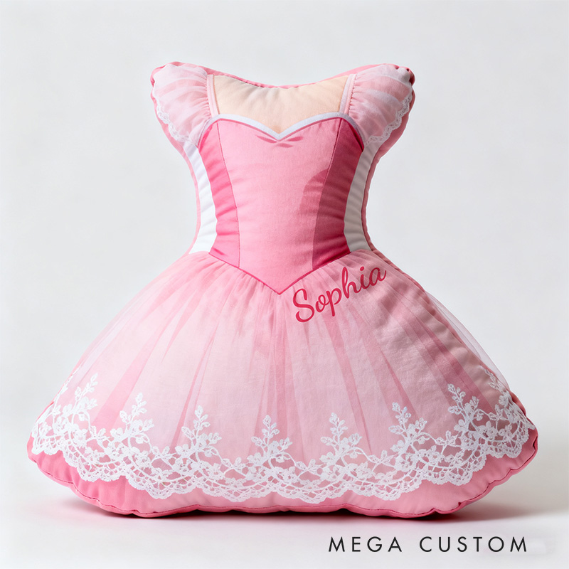 Personalized Graphic 3D Print Ballet Dress Shaped Pillow for Dance Lovers Pillow Christmas Gift for Kids