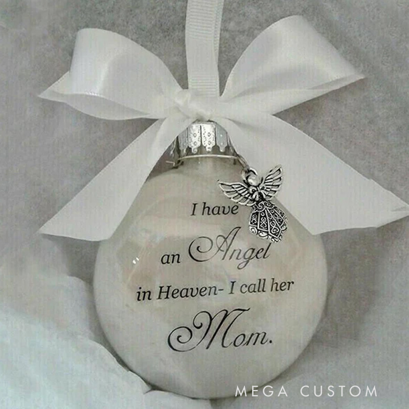 Personalized Angel In Heaven Memorial Ornament Angel Wings Charm Ornament Christmas Ornament In Loving Memory Gift