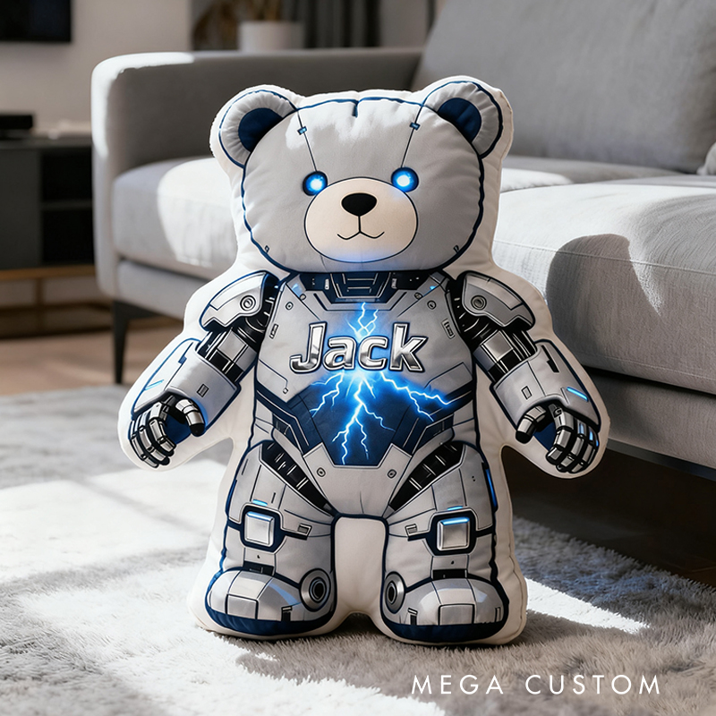 Personalized Space Bear Custom Name Soft Decorative Gift Galactic Adventure Style Cool Bedroom Astronaut Fun Cosmic Dream Universe Star 3D Print Pillow