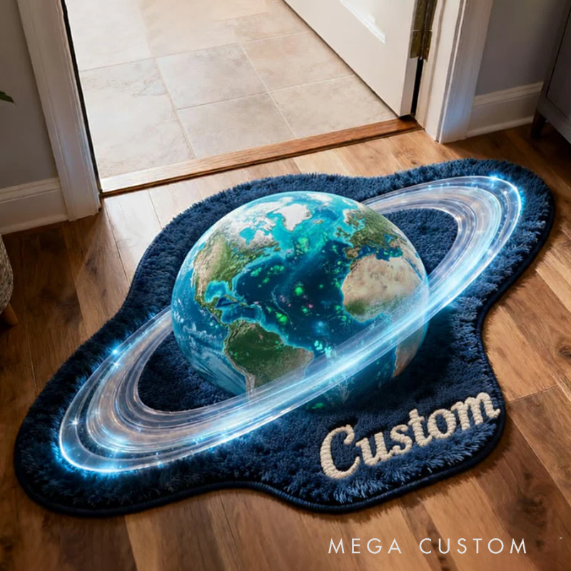 Personalized Earth with Name Doormats Christmas Gift for Kids Birthday Gifts for Boy