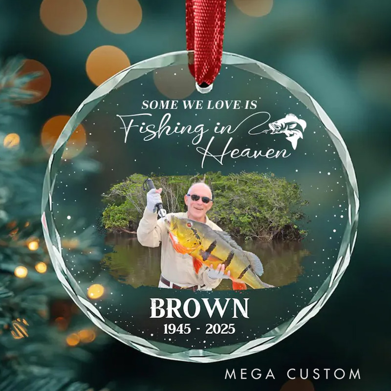Personalized Fishing in Heaven Memorial Ornament Remembrance Gift Fishing In Heaven Fishing Memorial Ornament for Family