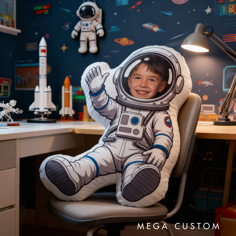 Personalized Custom Face Astronaut Pillow Kids Face 3D Pillow Spacesuit Pillow Space Lover Gift