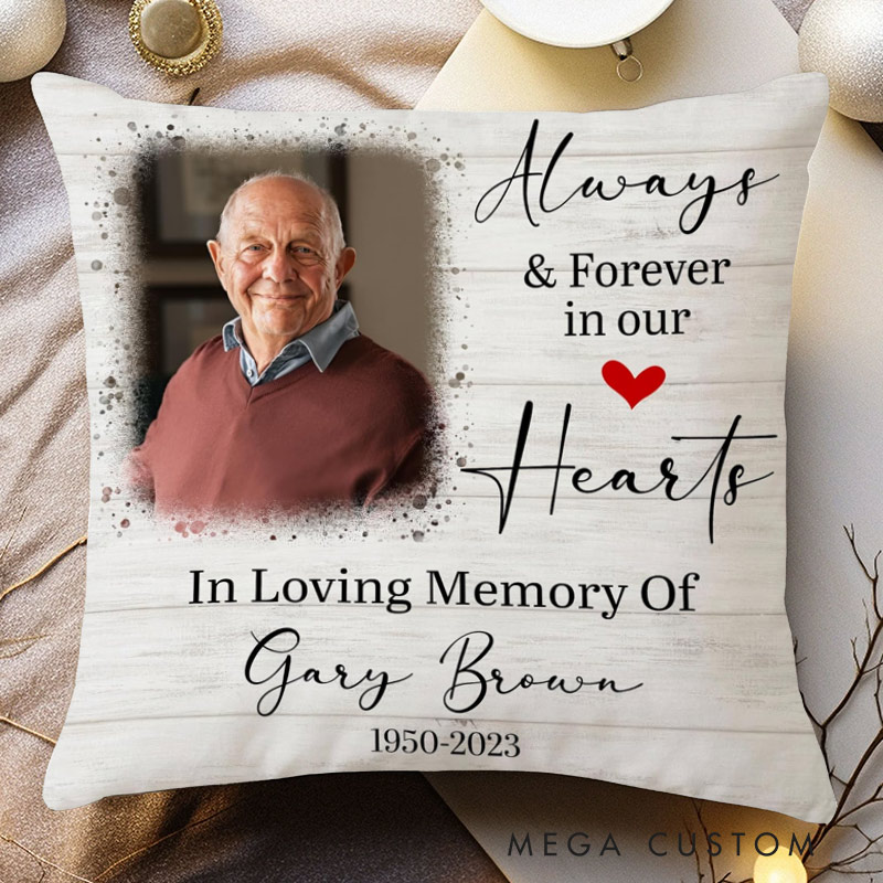 Personalized Memorial Photo Pillow Custom Double-Sided Printed  Gifts for Loss of Loved One in Heaven Remembrance Gifts