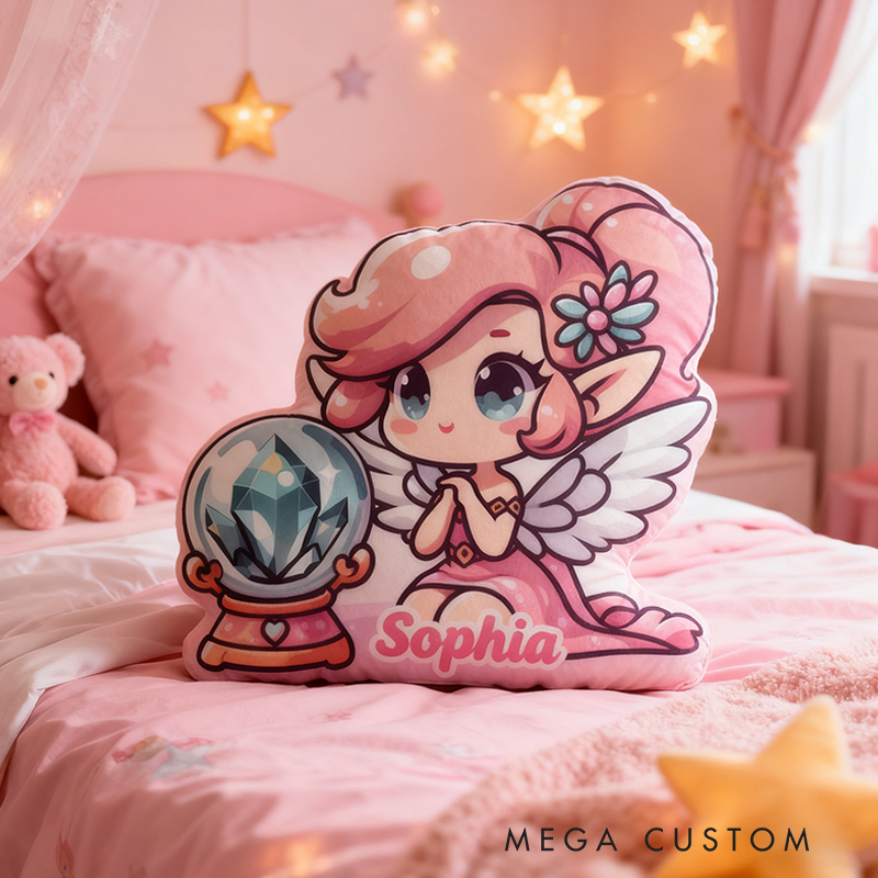 Personalized Name Pink Princess Pillows Adorable Whimsical Design Graphic 3D Print Pillow for Kids