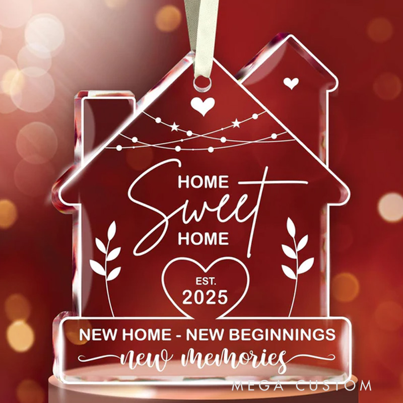 Personalized Home Sweet Home Est Ornament Custom New Home Gift Housewarming Ornament Gift