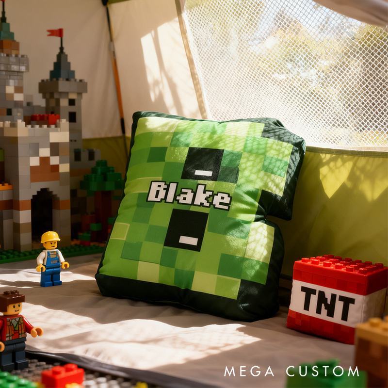 Personalized Graphic 3D Print Pixel Art Style Gamer Shaped Pillow for Game Lovers Plush Pillow Christmas Gift for Kids