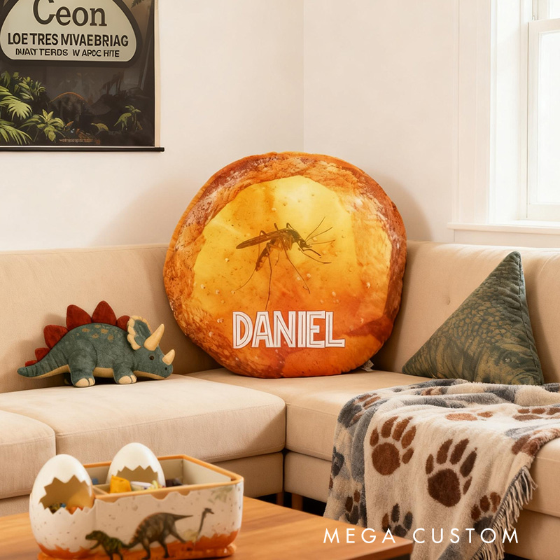 Personalized Graphic 3D Print  Dinosaur Amber Movie Shaped Pillow for Movie Lovers Pillow Christmas Gift for Kids