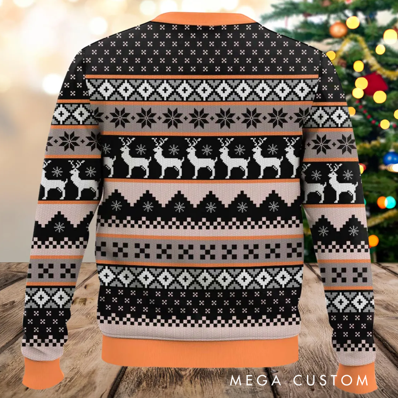 Personalized Duck You Ugly Christmas Sweater Funny Goose Middle Finger Holiday Ugly Christmas Sweater Sarcastic Ugly Sweater Xmas Gift for Geek