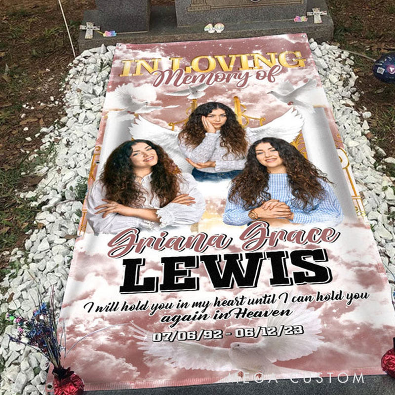 Personalized Photo In Loving Memory Of Memorial Grave Blanket Waterproof Blanket Remembrance Gift 