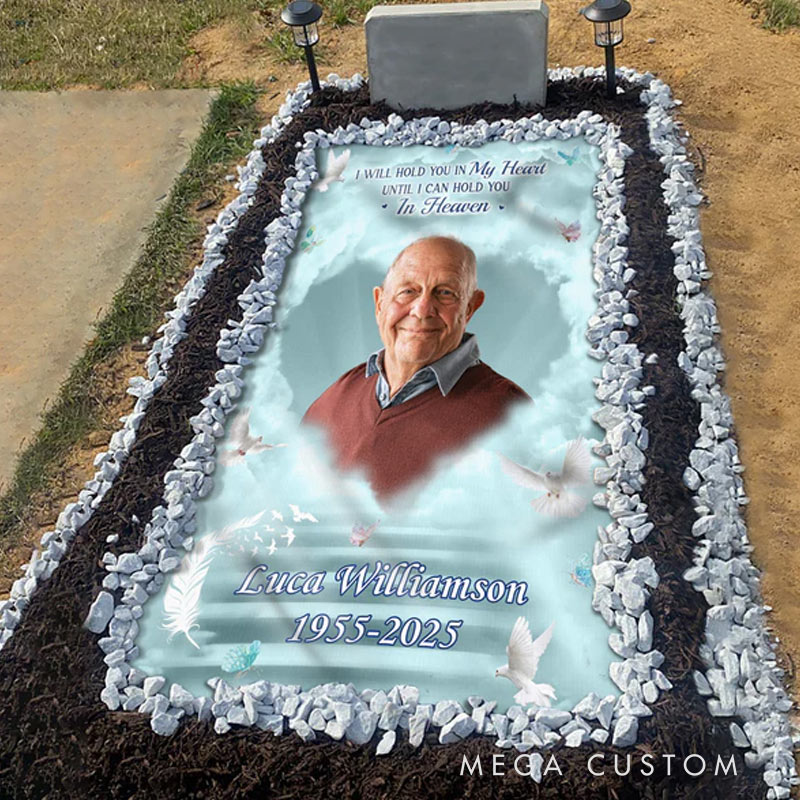 Personalized Photo Always In Our Hearts Never Forgotten Grave Blanket Waterproof Blanket Remembrance Gift 