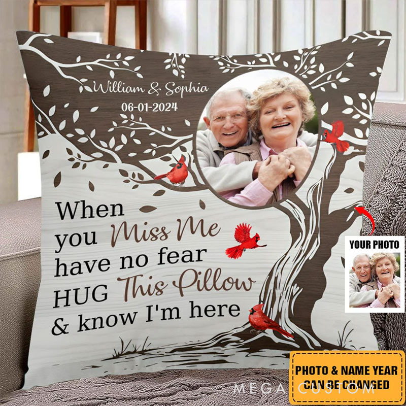 Personalized Memorial Photo Pillow Hug This Pillow and Know I'm Here Memorial Gift