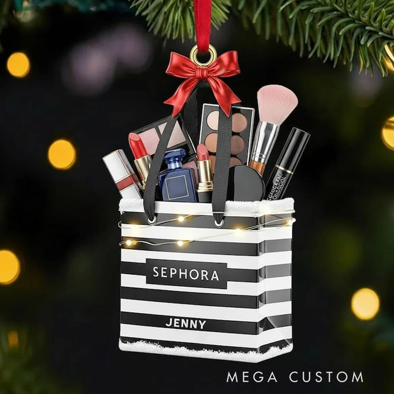 Personalized Beauty Brush Tree Decor Christmas Ornament for Makeup Lovers