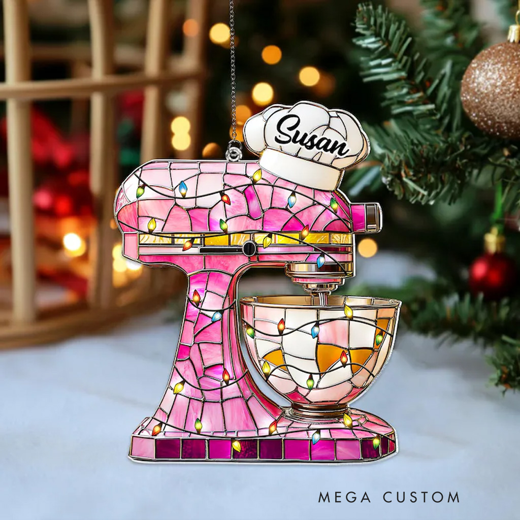 Personalized Baking Mixer 2025 Christmas Ornament for Kids Boys Girls Baker Acrylic Christmas Decoration Bakery Ornament Baking Lover Christmas Gift