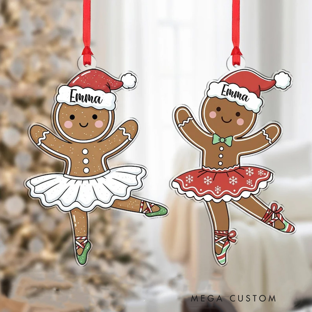 Personalized Gingerbread 2025 Christmas Ornament for Dancing Baker Acrylic Christmas Decoration Baking Lover Christmas Gift