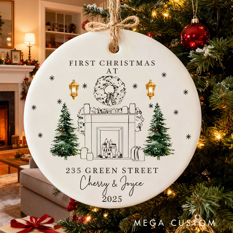 Personalized Christmas New Home Baubles with Address and Name Cohabitation First Christmas Ornament Gift Housewarming Gift New Home 2025