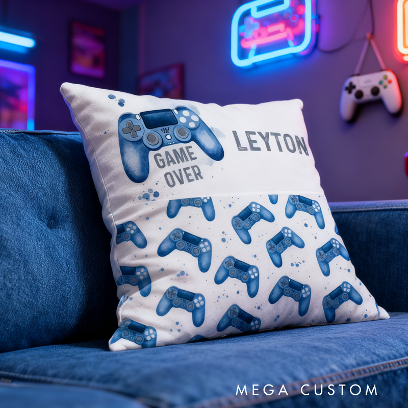 Personalised Gamer Book Cushion Pillows Boys Gaming Room Gift Custom Gamer Pillow Gamer Room Decor Game Geek Nerd Lover
