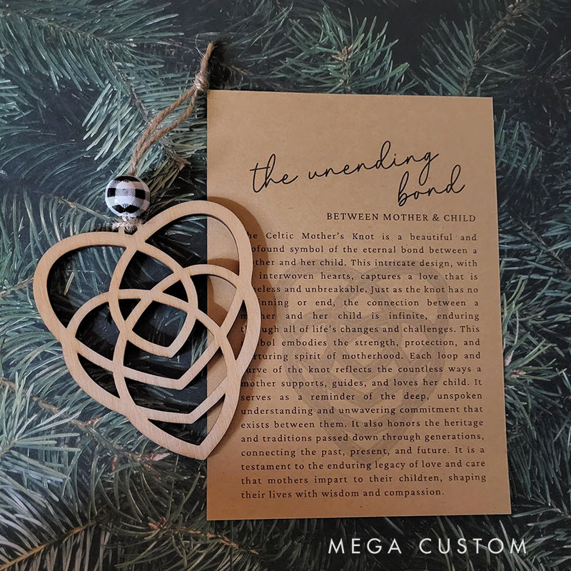 Personalized Celtic Heart Story Ornament Mother and Child Ornament Symbol of Eternal Love Motherhood Keepsake Unique Gift for Moms
