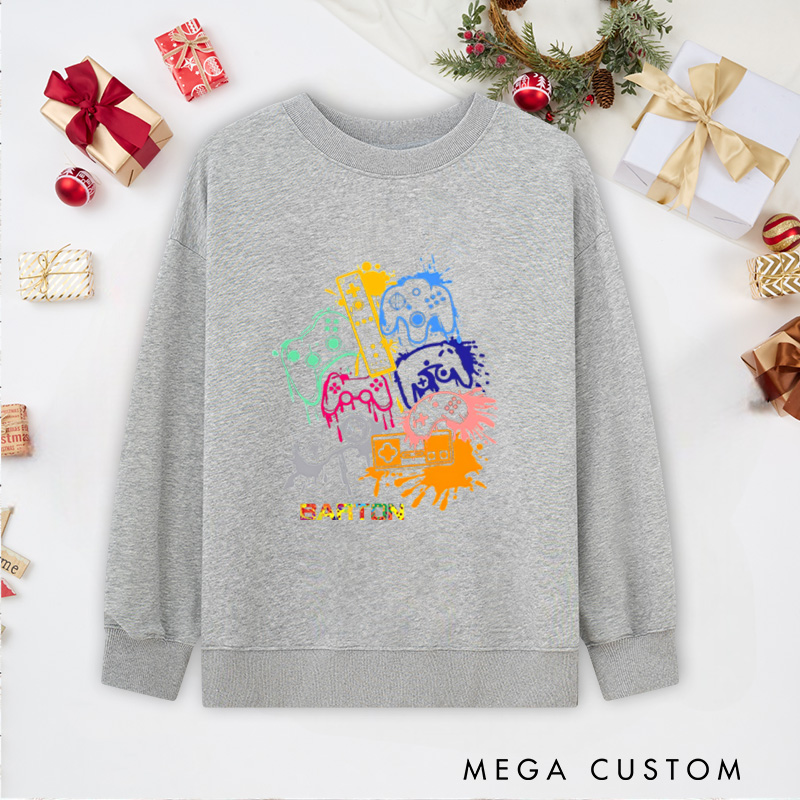 Personalized Video Game Controller Color Sweatshirt Game Day Sweatshirt Game Day Sweatshirt Funny Gaming Sweatshirt Gift for Game Geek Lover