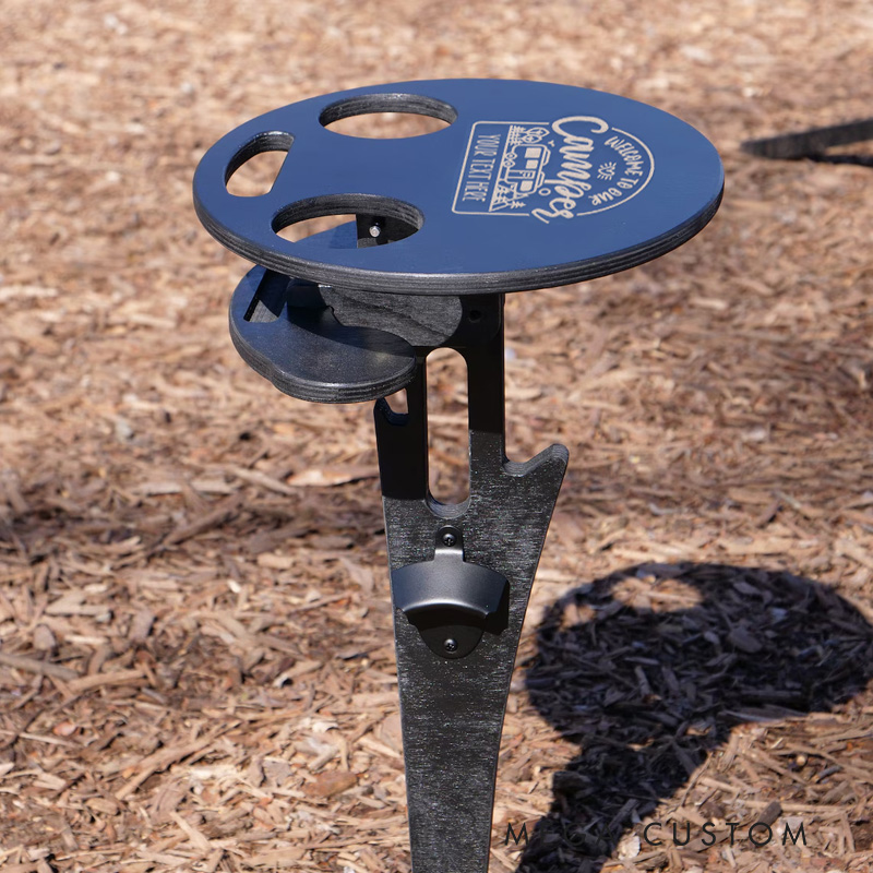 Personalized Happy Campers Portable Beer Table Custom Portable Beer Table Rv Accessories Gift for Outdoor Camping Lover