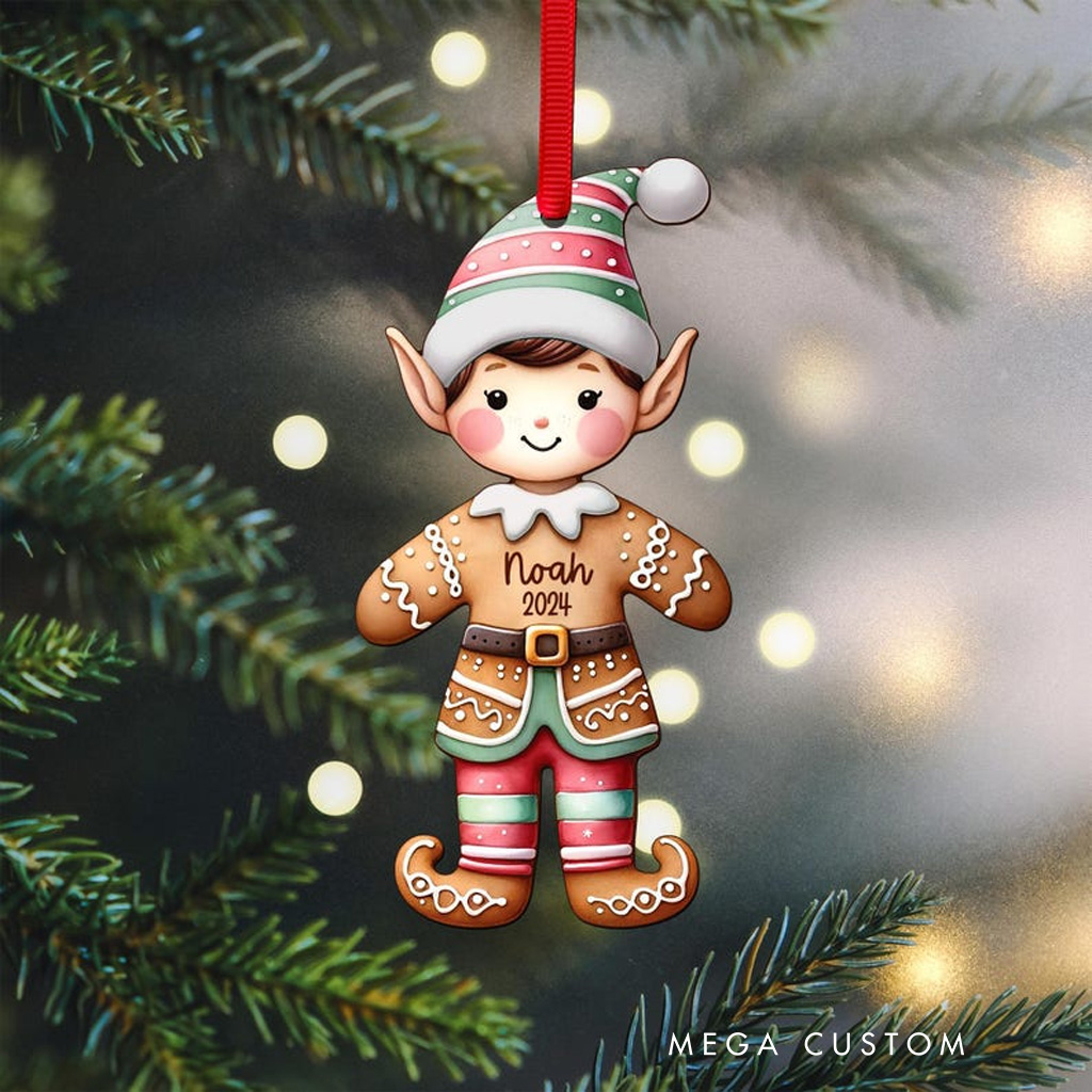 Personalized Elf Girl Christmas Ornament 2D Acrylic Ornament Gift For for Girl for Boy Ornament Christmas Gift