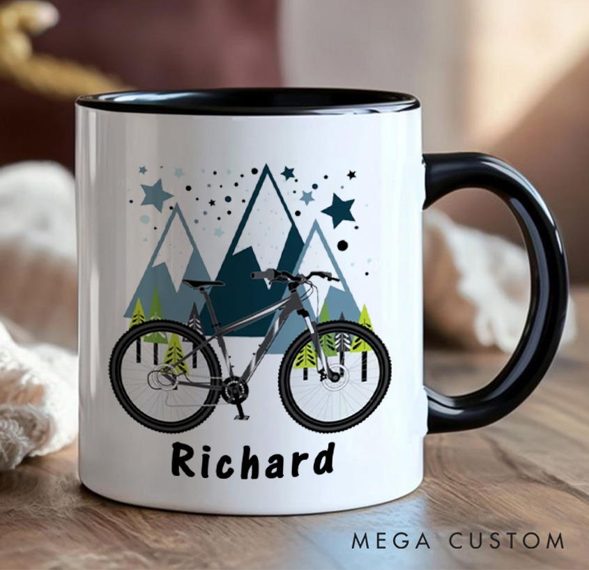 Personalized Cyclist Mug Mountain Bike Gifts Colourful Mug for Biker Friend Birthday for Him or Her for Biker Cycling Riding Lovers