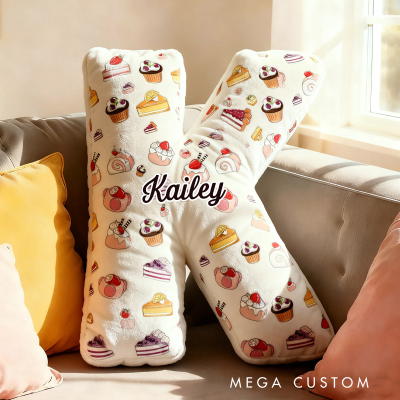 Personalized Cute Cake Throw Pillow Graphic 3D Print Dessert Pillow with Name for Kids Boys Girls Baker Gift 