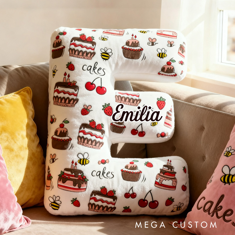 Personalized Chocolate Cake Throw Pillow Graphic 3D Print Birthday Cake Pillow with Name for Kids Boys Girls Baker Gift 