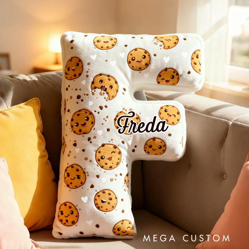 Personalized Muffin Throw Pillow Graphic 3D Print Pink Cute Cookie Pillow with Name for Kids Boys Girls Initial Pillow Baker Gift 