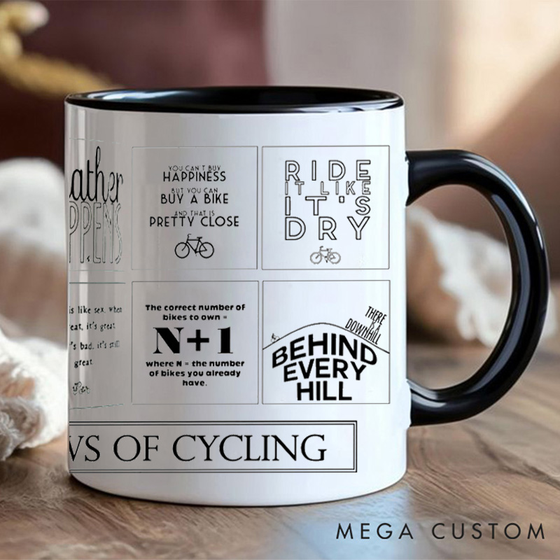 Personalized Cycling Laws Mug Mountain Bike Gifts Colourful Mug for Biker Friend Birthday for Him or Her for Biker Cycling Riding Lovers