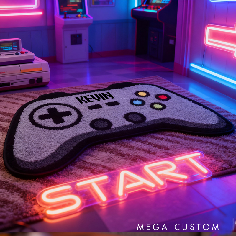 Personalized Game Controller Console Rug Doormat Gamer Room Decor Gift for Game Geek Lover