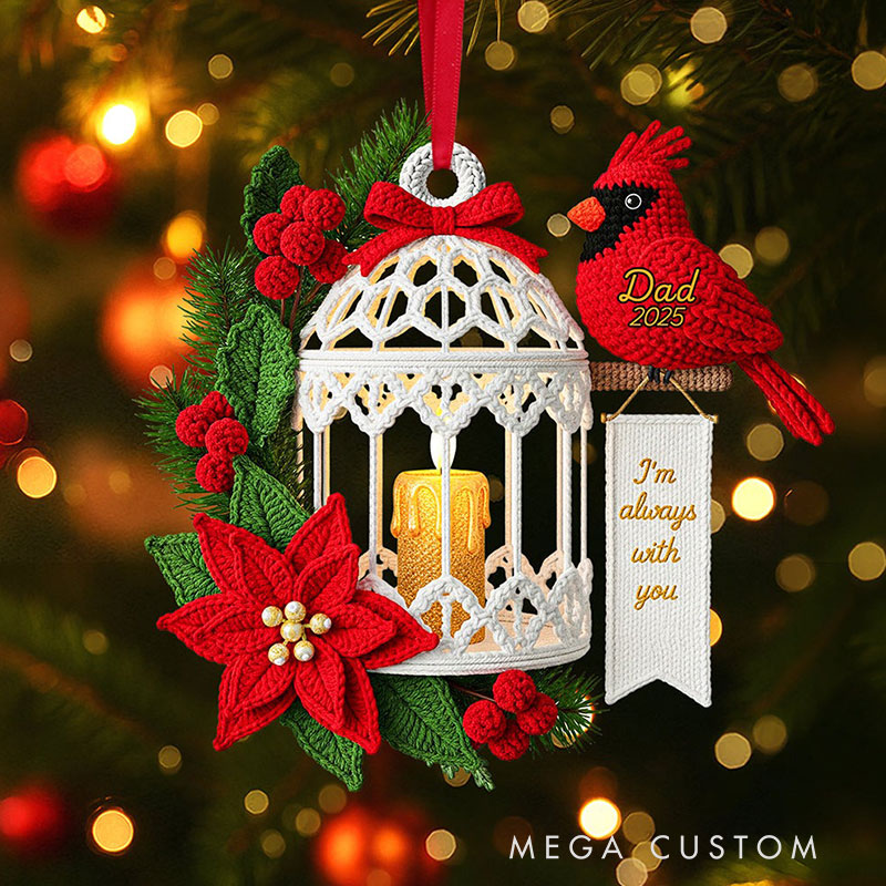 Personalized Memorial Cardinal Custom 2D Flat Acrylic Ornament Heaven Gift for Loved Ones 