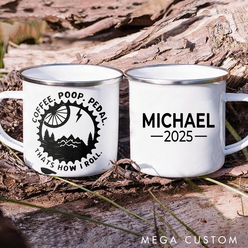 Personalized Mountain Bike This Is How I Roll MTB Cyclist Coffee Poop Pedal Mountain Biker Road Bike for Cycling Riding Lovers