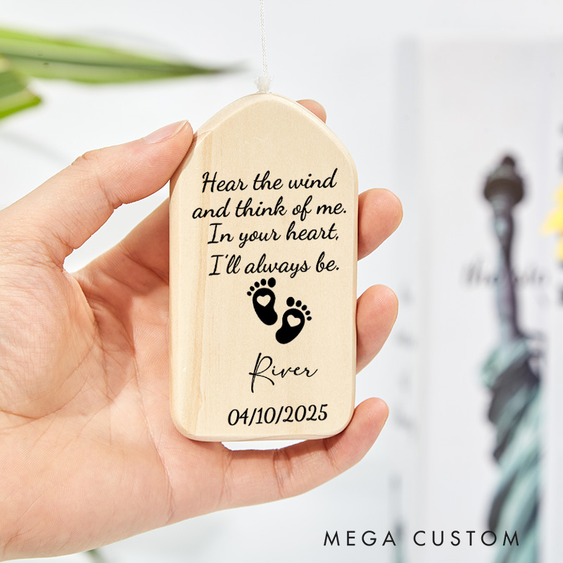 Personalized Memorial Wind Chimes for Infant Loss Sympathy Gift for Miscarriage Pregnancy Loss and Angel Baby Keepsake Bereavement Gift