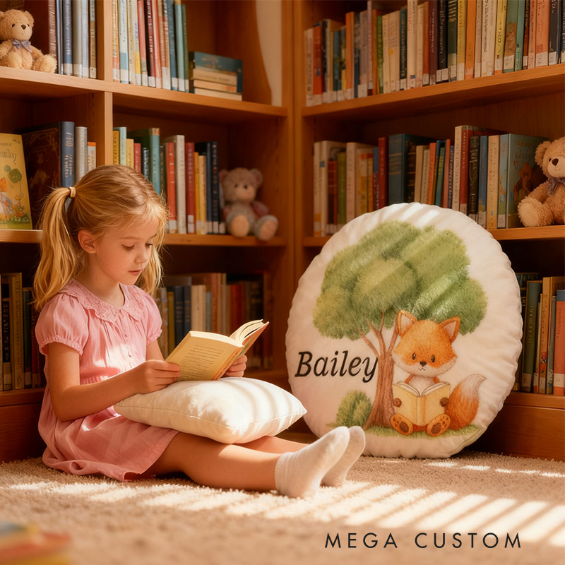 Personalized Forest Friends Reading Pillow Graphic 3D Print Gift for Reading Lovers