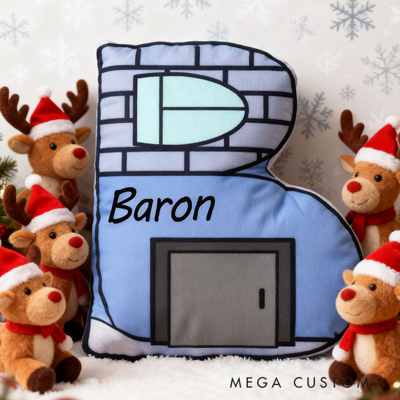 Personalized Letter Housewarming Pillow Graphic 3D Print Custom Name Cozy Home Decor with Festive Purple House Soft Accent Cushion New Home Gift