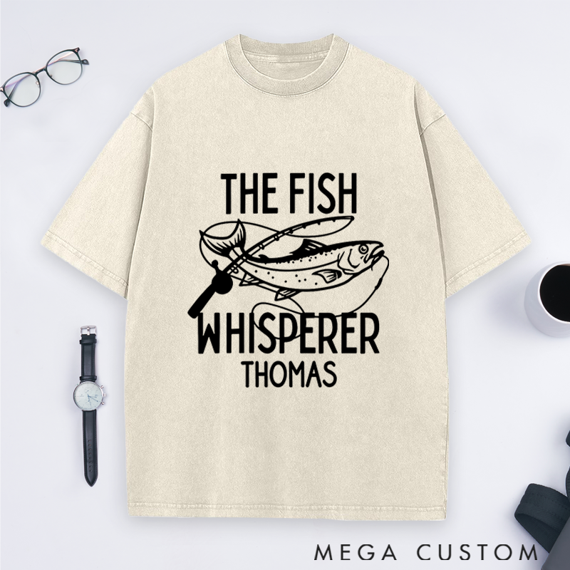 Personalized Fishing T-Shirt The Fish Whisperer T-Shirt Custom Name Comfortable and Stylish Gift for Fishing Enthusiasts