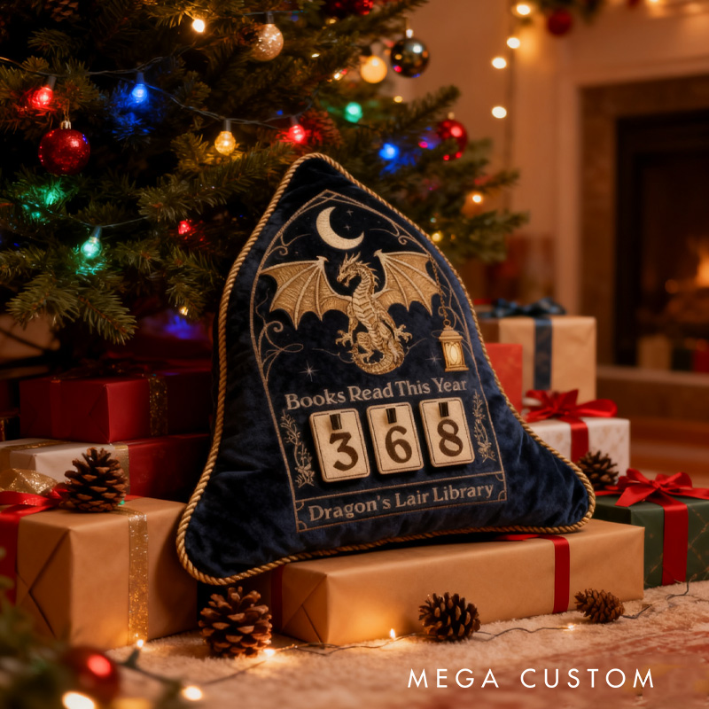 Personalized Book Read This Years Throw Pillow Night Court Books Tracker Pillow with Name Bookshelf Counter Pillow for Fantasy Book Lover Christmas Gift