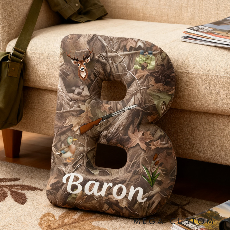 Personalized Nature and Hunting Enthusiasts Pillow Adventure Nature Lovers Letter Pillow Gifts for Outdoor Adventure Enthusiasts