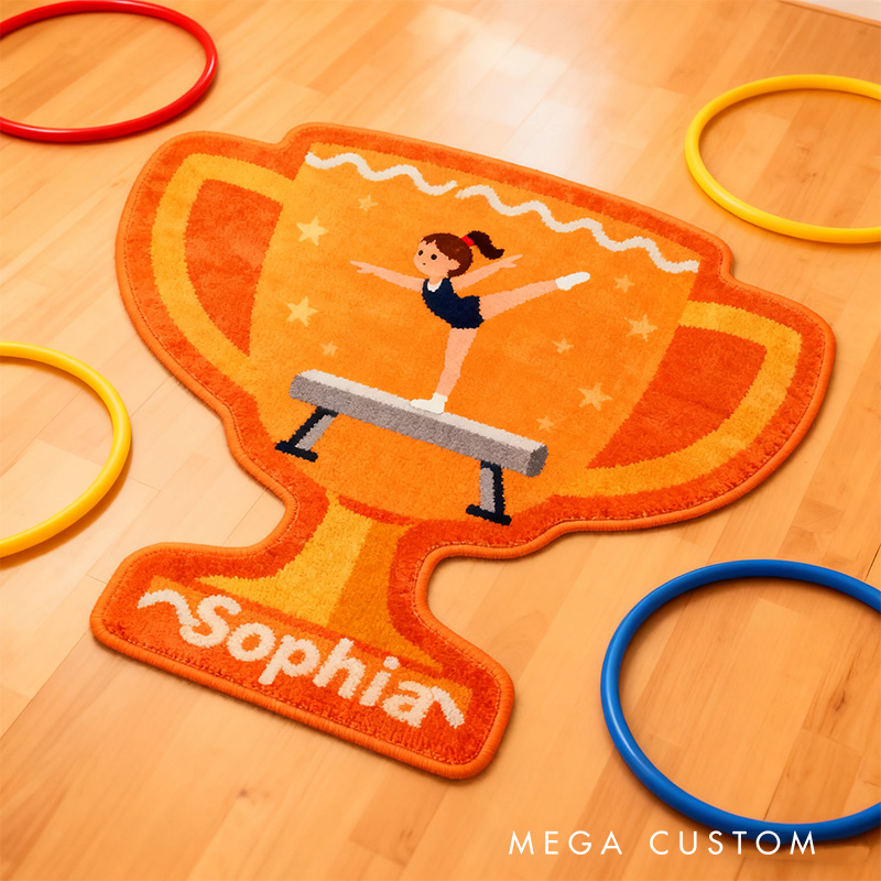 Personalized Gymnastic Trophy Rug for Gymnastic Lovers Gift for Kids Christmas Gifts